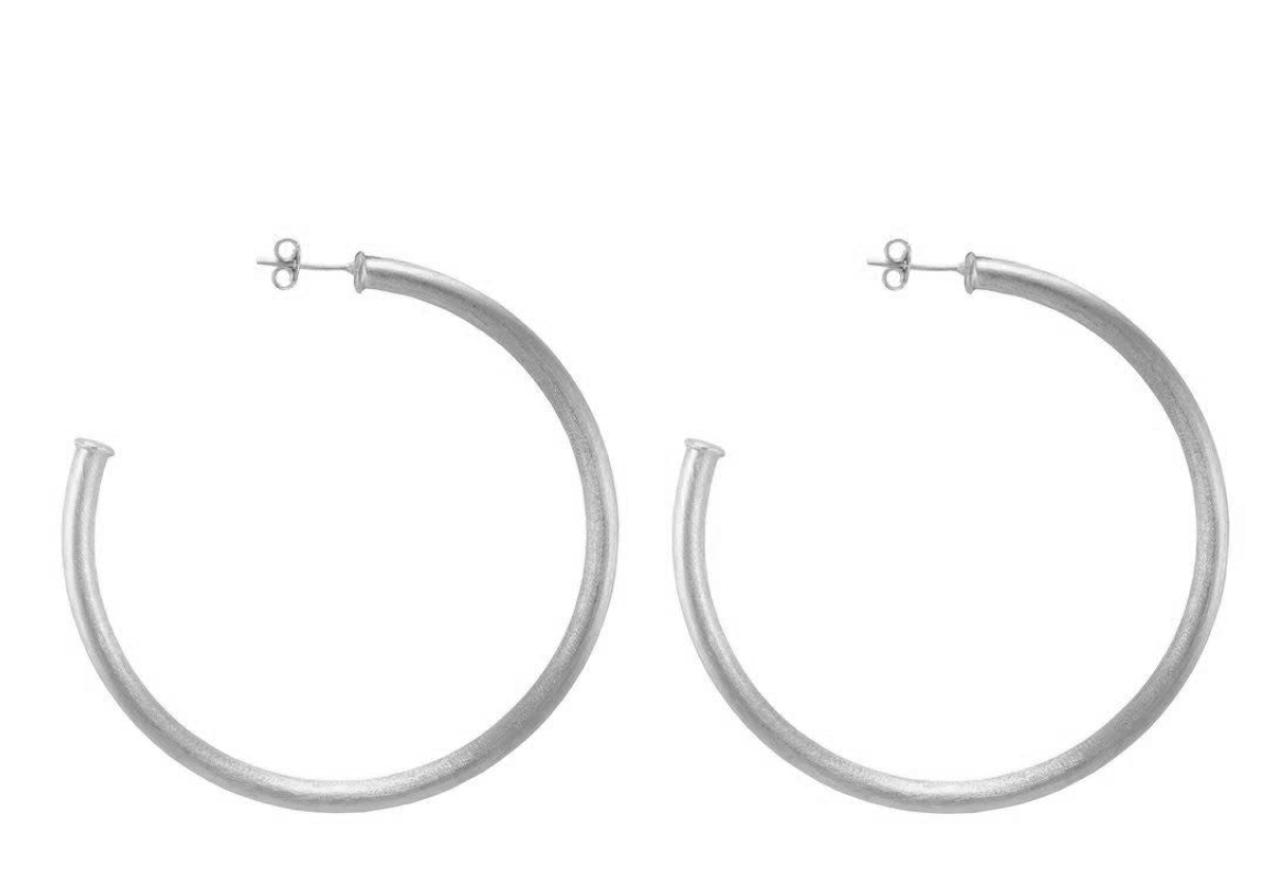 Smaller Everybody's Favorite Hoops-Brushed Silver