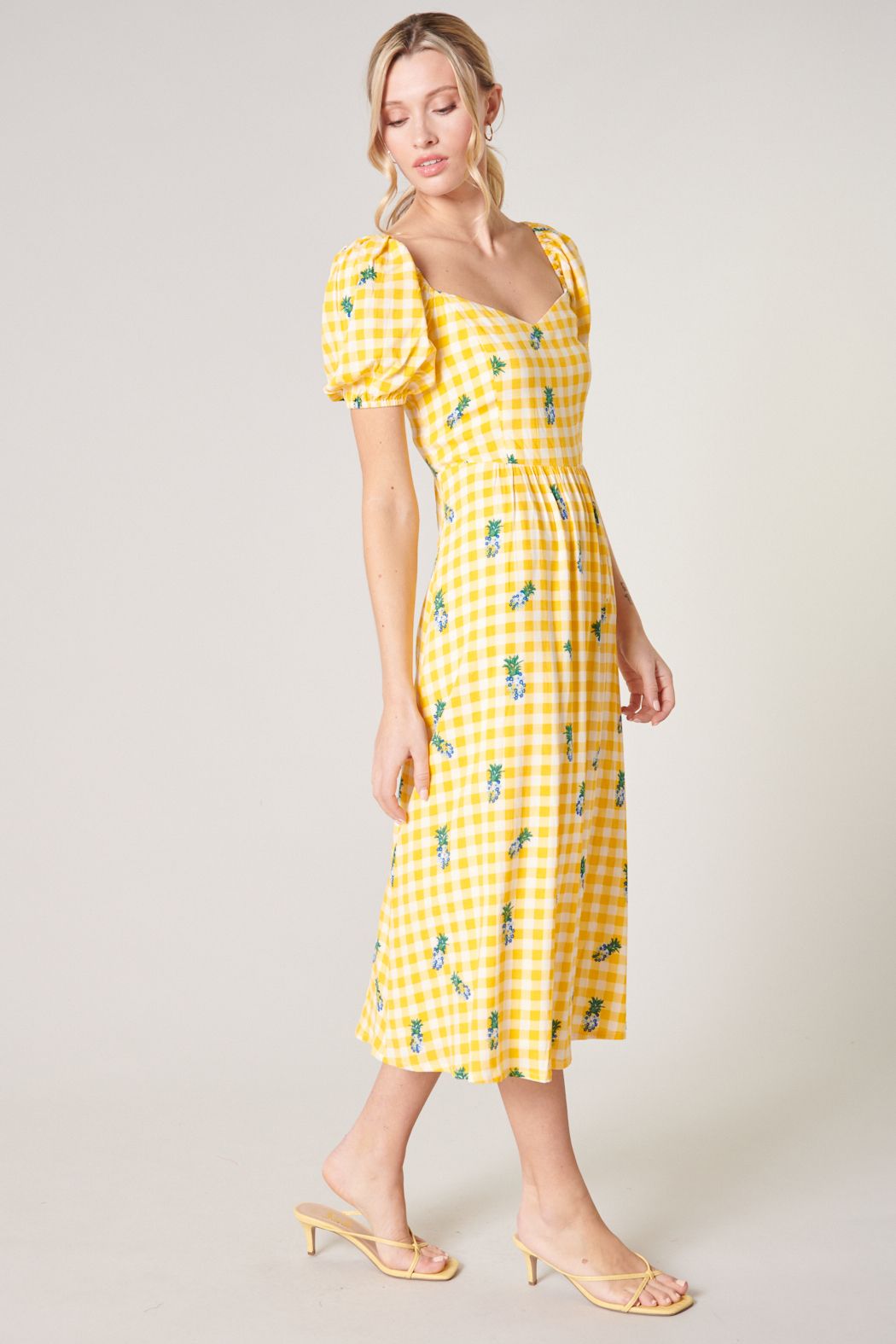Alessi Pineapple Puff Sleeve Dress