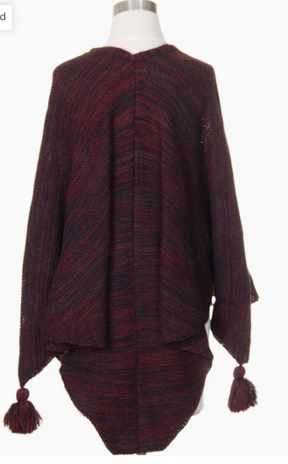 Chunky Tassel Poncho (Multiple Colors)