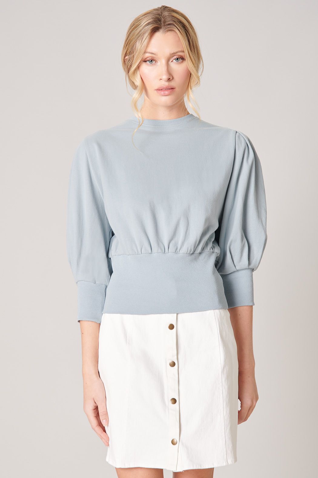 Deanna French Terry Top (Light Blue)