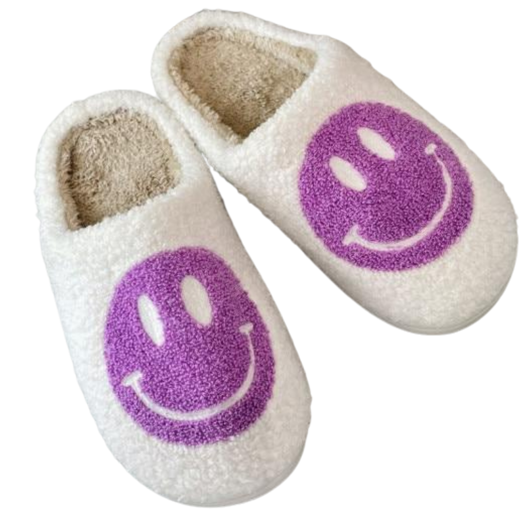 Lavender Smiley Slippers