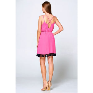 Locarno Tassel Trim Dress (Pink)