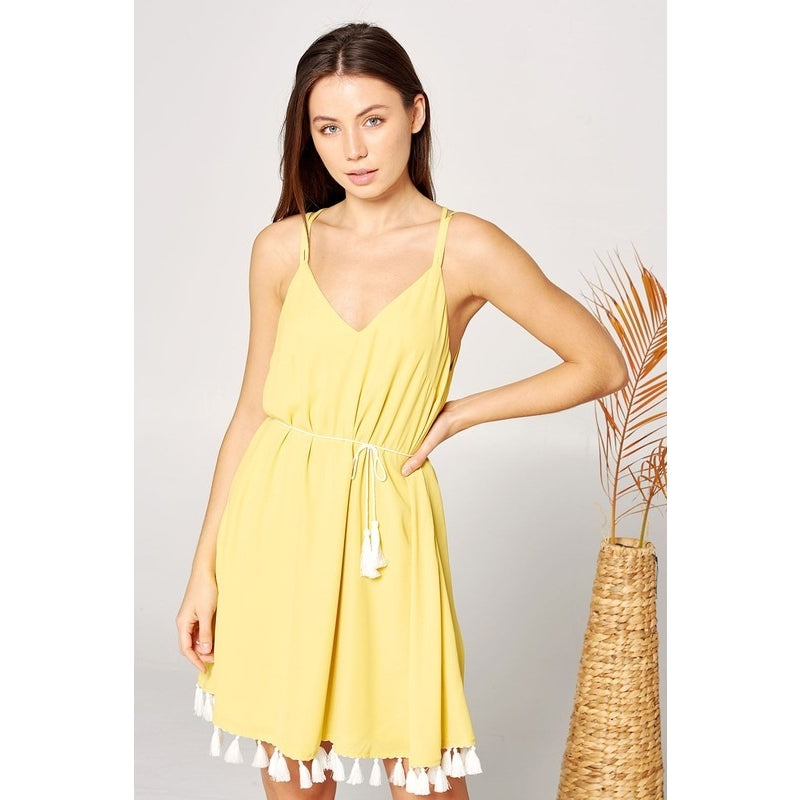 Locarno Tassel Trim Dress (Yellow)